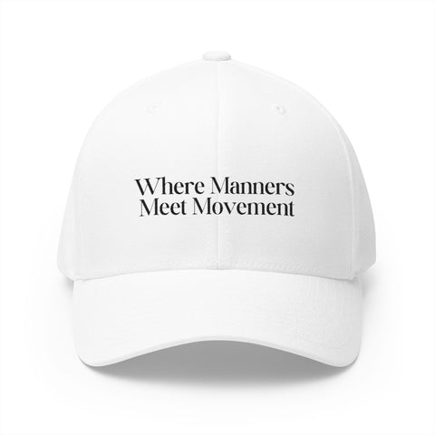 Where Manners Meet Movement Golf Cap (White)