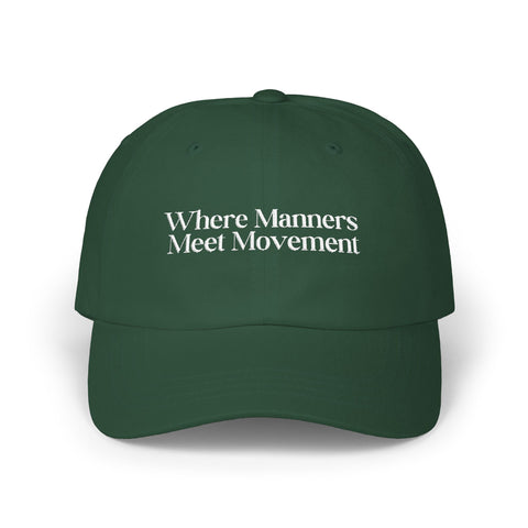 Where Manners Meet Movement Green Cap