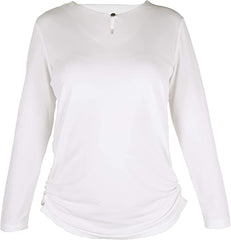 Loiseau's Women's blouse offers a timeless look with its solid color and long sleeves.