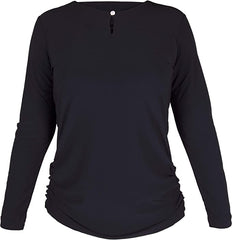 Stay stylish and professional in this Looseau Women's blouse, featuring a solid color and long sleeves..