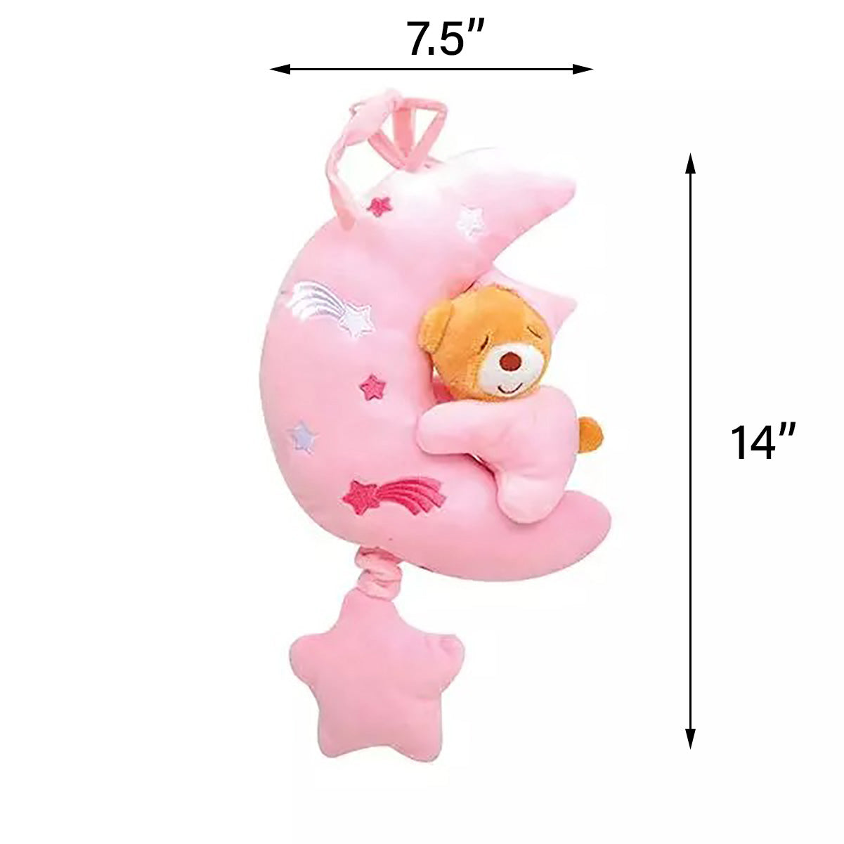 Bear On Moon Pull String Musical Plush MamaMoor