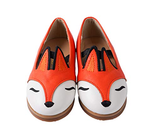 ContiKids Girls Animal Mary Jane Shoes Casual Slip On Ballerina Flats Toddler/Little Kid180 9101 Orange