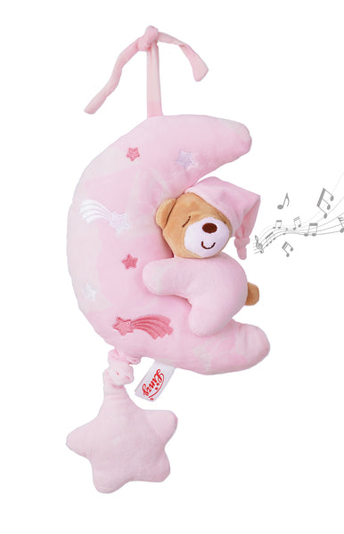 Bear On Moon Pull String Musical Plush